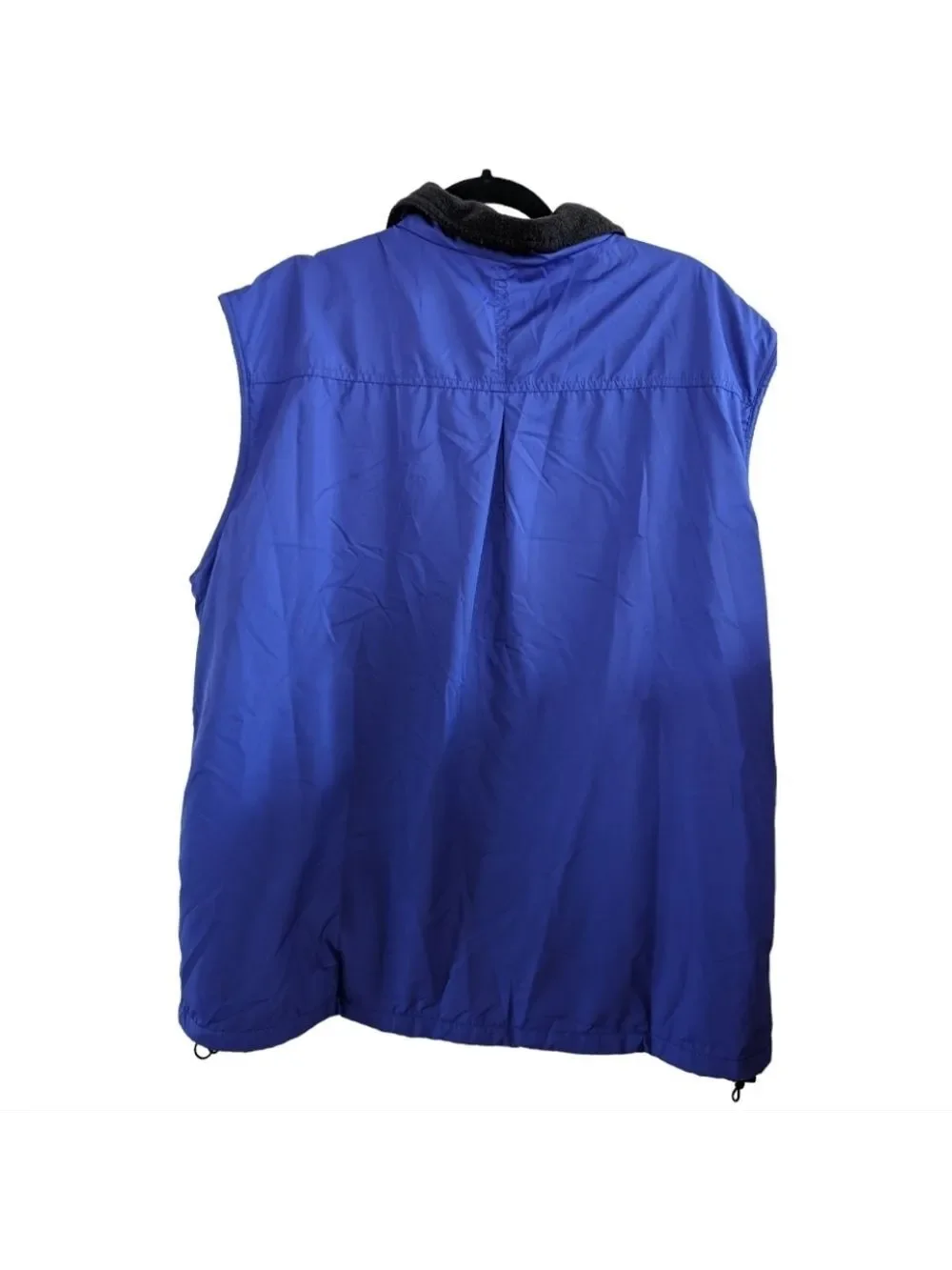 REI Vintage Royal Blue w/black Fleece lined Windbreaker vest Size XL